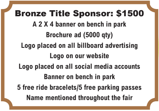 Bronze Title Sponsor $1500