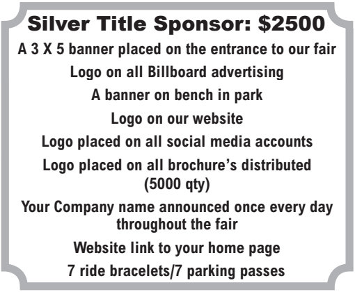 Silver Title Sponsor $2500